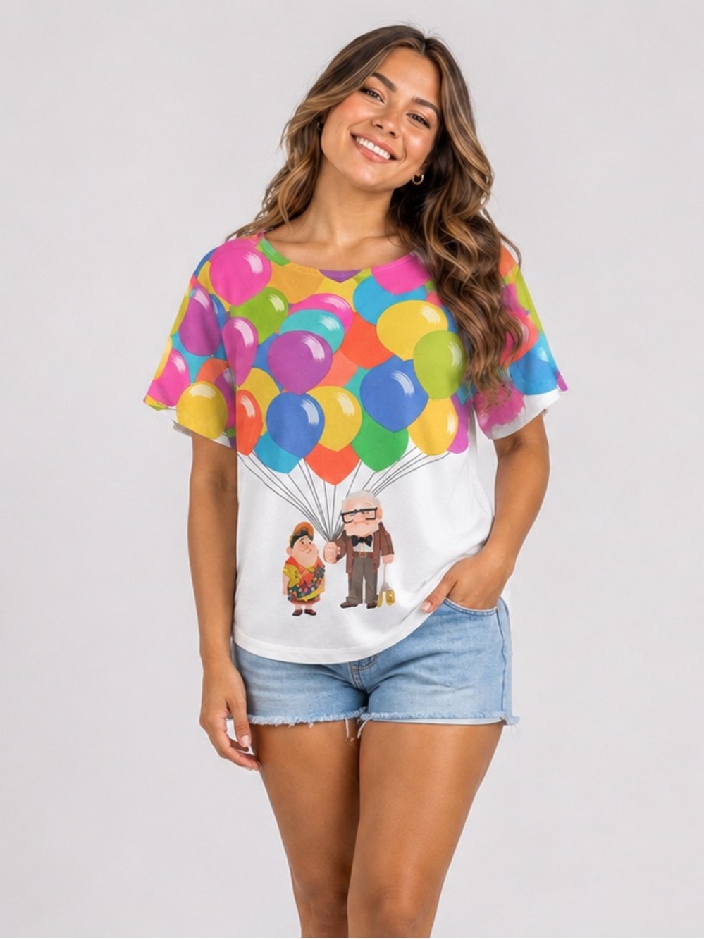 UNIQLO/Disney Pixar Movie “Up” Balloon Graphic Tee Size Medium Colorful Disney